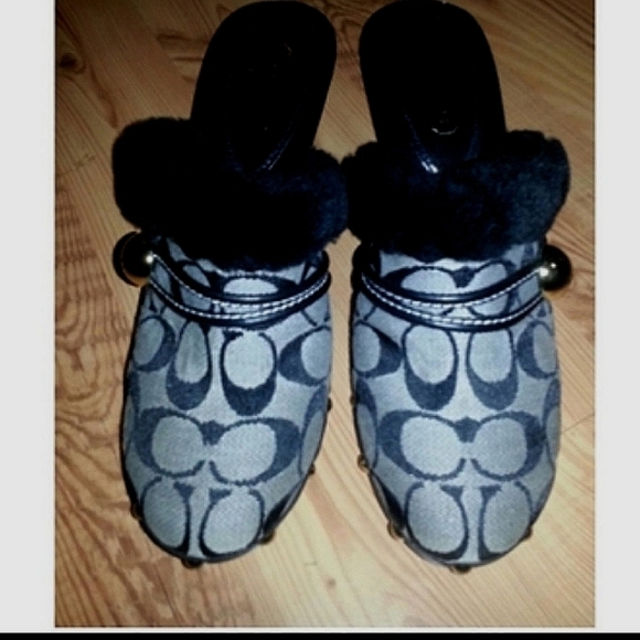 NEW AUTHENTIC VINTAGE COACH SIGNATURE C GRAY MULE CLOGS SIZE 7 - Picture 4 of 14